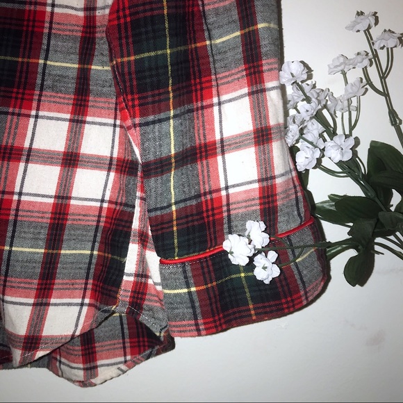 LAUREN RALPH LAUREN plaid flannel sleep shirt sz M - Picture 5 of 6